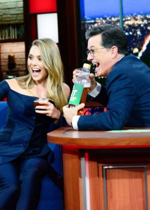 Elizabeth Olsen on 'The Late Show with Stephen Colbert' in New York